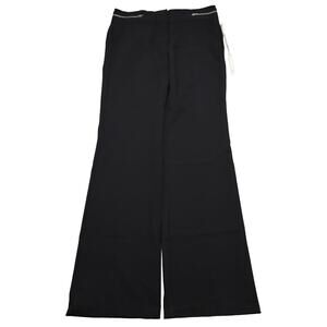 Hae Pants Womens S Black Flat Front Mid Rise Boot Cut Side Zip Fashion Trouser